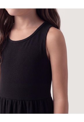 Niña-Vestido Tiered Casual  Infantil Niña Negro Ostu