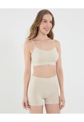 Top Para Mujer Seamless Con Copas Color Beige Marca Ostu #40220399 Ostu