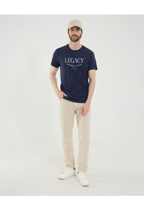 Camiseta Para Hombre Manga Corta Cuello Redondo Color Azul Marca Ostu #60091706