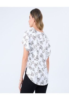 Blusa Para Mujer Manga Corta Color Crudo Marca Ostu #40121111