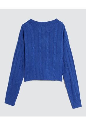 Saco Para Mujer Cuello V Color Azul  Marca Ostu #40330086