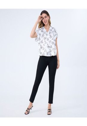 Blusa Para Mujer Manga Corta Color Crudo Marca Ostu #40121111