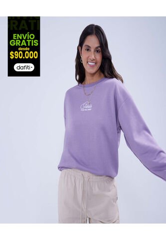 Buzo Para Mujer Cuello Redondo Color Lila  Marca Ostu #40060344 Ostu