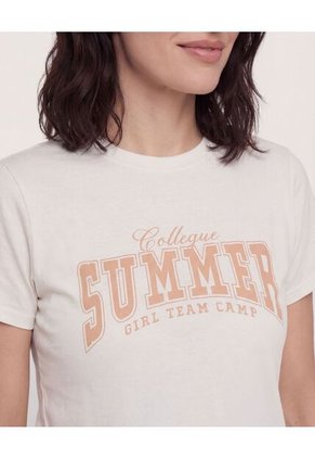 Camiseta Para Mujer Manga Corta Cuello Redondo Color Blanco Marca Ostu #40092725