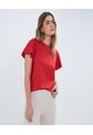 Camiseta Para Mujer Manga Corta Color Rojo Marca Ostu #40092224 de Ostu