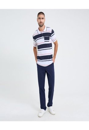 Polo Para Hombre Cuello Tejido Con Bolsillo Color Azul Marca Ostu #60110750