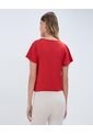 Camiseta Para Mujer Manga Corta Color Rojo Marca Ostu #40092224 de Ostu