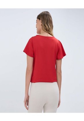 Camiseta Para Mujer Manga Corta Color Rojo Marca Ostu #40092224