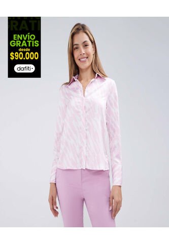 Camisa Para Mujer Manga Larga Color Rosado  Marca Ostu #40010225 Ostu