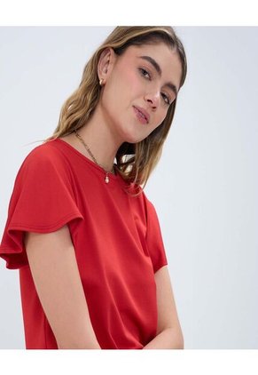 Camiseta Para Mujer Manga Corta Color Rojo Marca Ostu #40092224