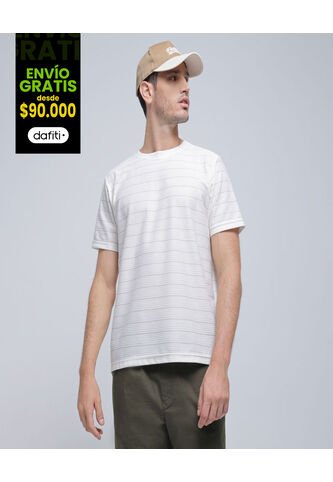 Camiseta Para Hombre Manga Corta Color Crema Marca Ostu #60091337 Ostu