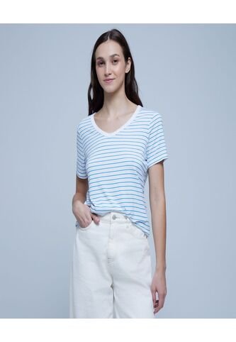 Camiseta Para Mujer Manga Corta Color Azul  Marca Ostu #40091959 Ostu