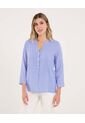 Blusa Para Mujer Manga 3/4 Color Azul Marca Ostu #40121179 de Ostu