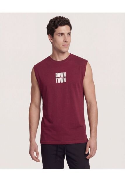 Camiseta  Para Hombre Manga Corta Cuello Redondo Color Vino Marca Ostu #60091952