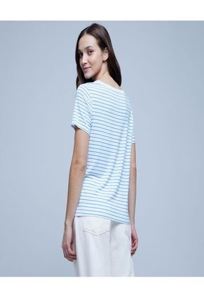 Camiseta Para Mujer Manga Corta Color Azul  Marca Ostu #40091959