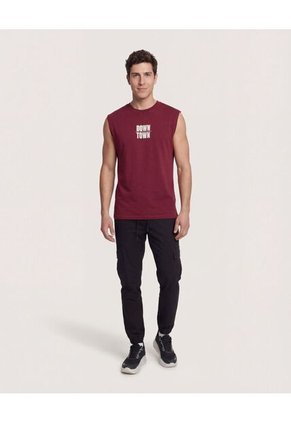 Camiseta Para Hombre Manga Corta Cuello Redondo Color Vino Marca Ostu #60091952