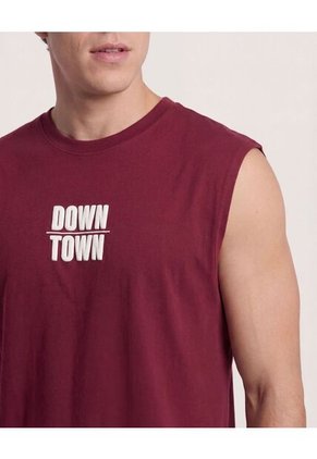 Camiseta Para Hombre Manga Corta Cuello Redondo Color Vino Marca Ostu #60091952