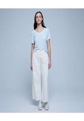 Camiseta Para Mujer Manga Corta Color Azul  Marca Ostu #40091959