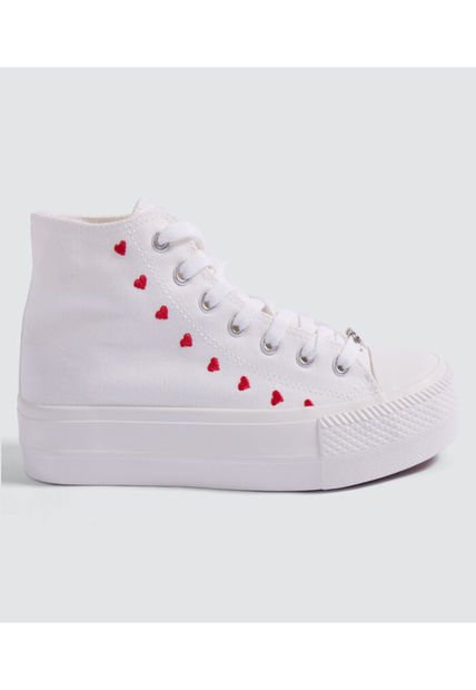 Tenis Para Mujer Canvas Color Blanco Marca Ostu #40720135
