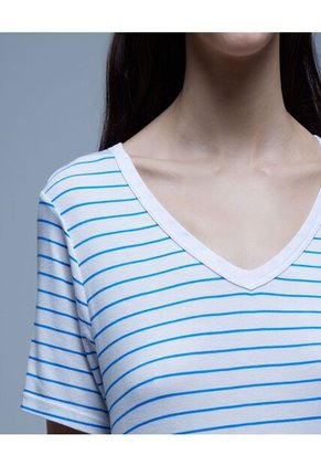 Camiseta Para Mujer Manga Corta Color Azul  Marca Ostu #40091959