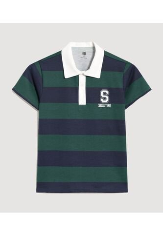 Polo Infantil Niño Manga Corta Color Verde Marca Ostu #80110109 Ostu