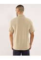 Polo Para Hombre Cuello Maquina Sin Bolsillo Color Beige Marca Ostu #60110817 de Ostu