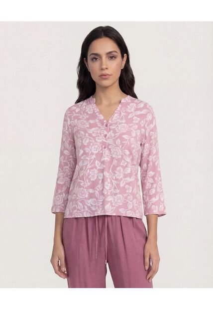 Blusa  Para Mujer Manga 3/4 Color Morado Marca Ostu #40121230