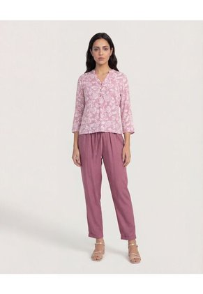 Blusa  Para Mujer Manga 3/4 Color Morado Marca Ostu #40121230