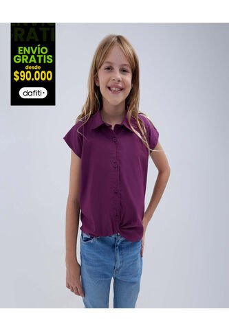 Blusa Para Niña Manga Sisa Color Fucsia Marca Ostu #90120044 Ostu