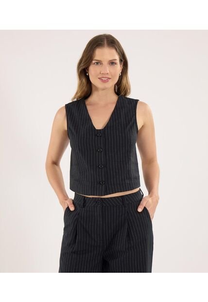 Chaleco Para Mujer Plano Color Negro Marca Ostu #40250025