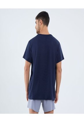 Camiseta Para Hombre Manga Corta Cuello Redondo Color Azul Marca Ostu #60091654