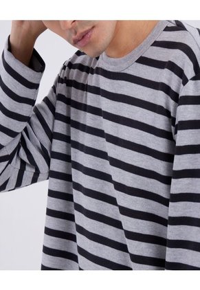 Camiseta Para Hombre Manga Larga Color Gris  Marca Ostu #60090908