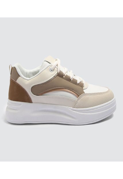 Tenis Para Mujer Casual Color Beige Marca Ostu #40720149