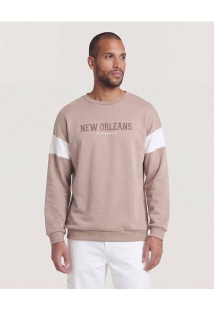 Buzo  Para Hombre Cuello Redondo Color Beige Marca Ostu #60060600