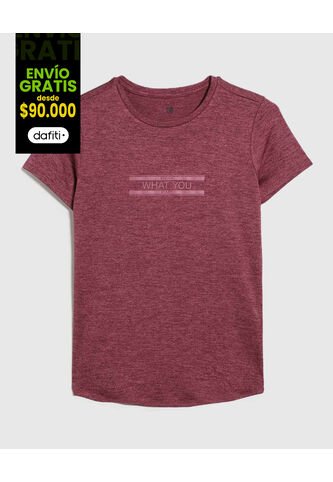 Camiseta Para Mujer Manga Corta Color Vino Marca Ostu #40092189 Ostu