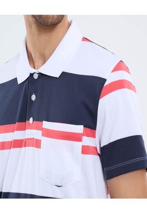 Polo Para Hombre Cuello Tejido Con Bolsillo Color Blanco Marca Ostu #60110771