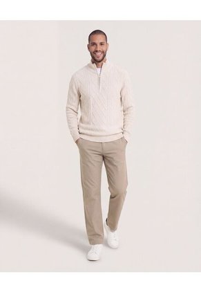 Saco Para Hombre Cuello Alto O Cuello Tortuga Color Beige Marca Ostu #60330049