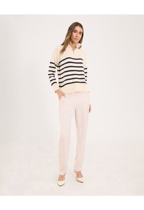 Saco Para Mujer Cuello Alto O Cuello Tortuga Color Beige Marca Ostu #40330081