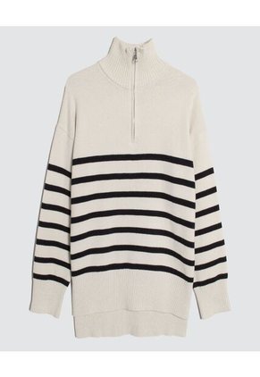 Saco Para Mujer Cuello Alto O Cuello Tortuga Color Beige Marca Ostu #40330081