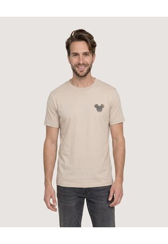 Camiseta Mickey Mouse   Para Hombre Beige Ostu Ostu