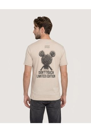 Camiseta Mickey Mouse Para Hombre Beige Ostu