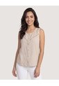 Blusa Lace Detail  Para Mujer Beige Ostu de Ostu