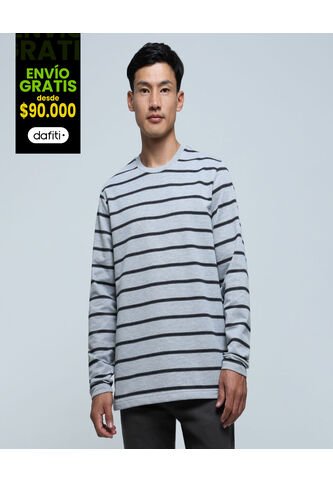 Camiseta Para Hombre Manga Larga Color Gris  Marca Ostu #60091236 Ostu