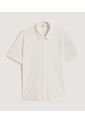 Camisa Para Hombre Manga Corta Sin Bolsillo Cuello Casual M Color Crema Marca Ostu #60010885 de Ostu