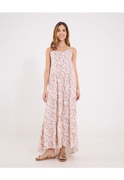 Vestido  Para Mujer M/Sisa Largo Color Crema Marca Ostu #40170337