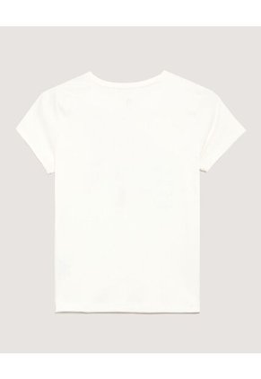 Camiseta Infantil Niña Manga Corta Cuello Redondo Color Crema Marca Ostu #90090328