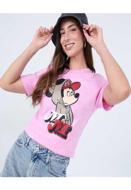 Camiseta Para Mujer Manga Corta Cuello Redondo Color Rosa Marca Ostu #40092483