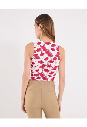 Top Para Mujer Hombro Ancho Color Vino Marca Ostu #40220456