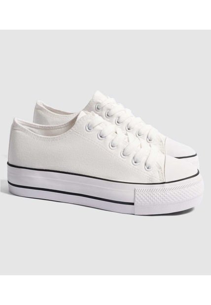 Tenis Para Mujer Canvas Color Blanco Marca Ostu #40720156