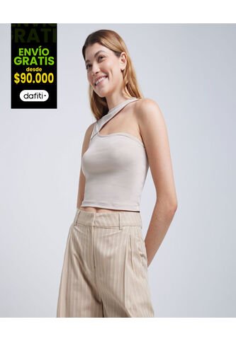 Camiseta Para Mujer Manga Sisa Color Beige Marca Ostu #40092130 Ostu